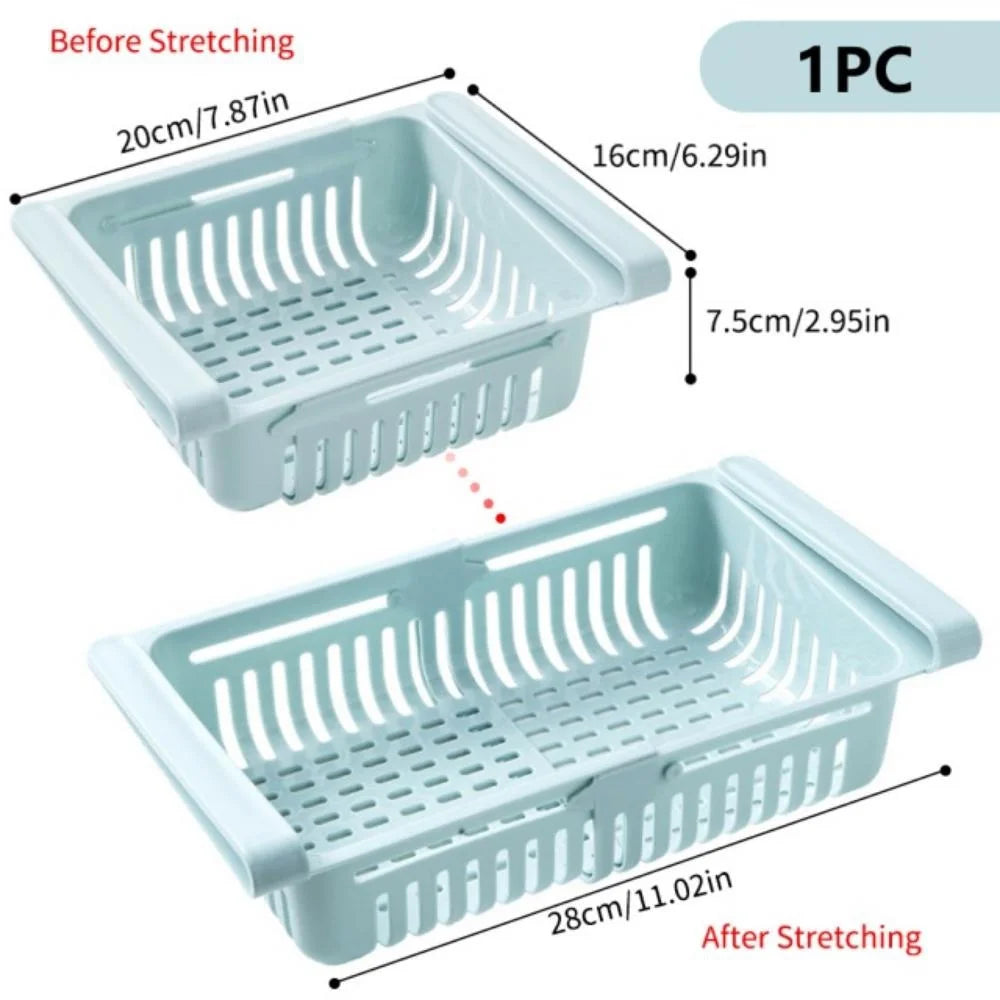 paniers rangement réfrigérateur blanc rose bleu grille perforation moderne clips fixations utilisation multipleABS