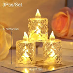 bougies led transparentes texturées modernes décoration intérieure sans flamme set pièces différentes tailles