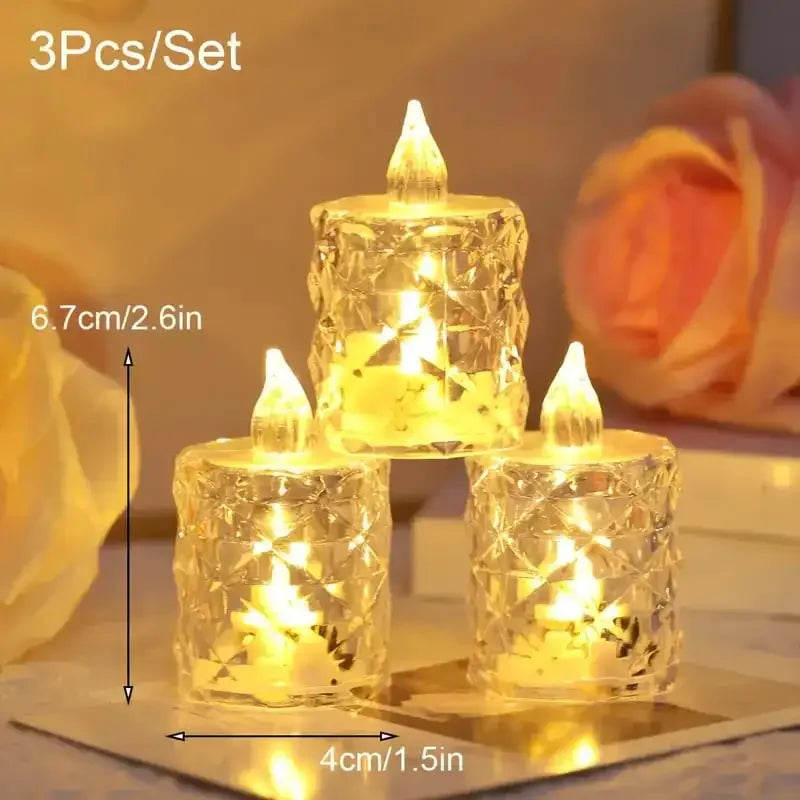 bougies led transparentes texturées modernes décoration intérieure sans flamme set pièces différentes tailles