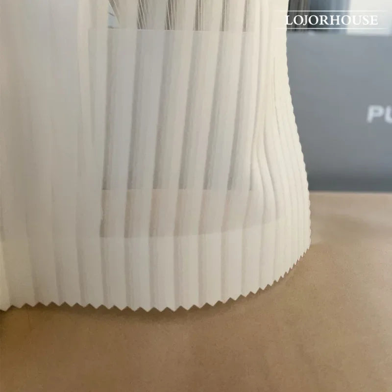 rideau blanc moderne transparent rayures verticales fenêtre salon maison chic