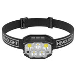 lampe frontale rechargeable noire tissu élastique texturée ceinture usb cables micro usb
