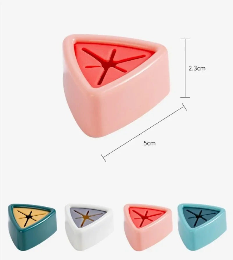porte serviettes adhésif moderne vert rose blanc triangle central chambre bain cuisine rangement linge