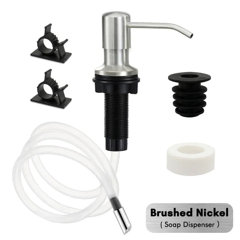 distributeur savon liquide moderne or noir acier inoxydable rotatif facile kit tuyau fixations