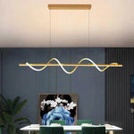 Suspension lumineuse moderne ornement ondulé or blanc noir moderne chambre salon