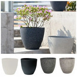 Pots plante moderne plastique texturé gris noir taille XL