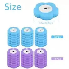 brosse toilette jetable blanc bleu texture granulée support transparent nettoyage moderne pratique
