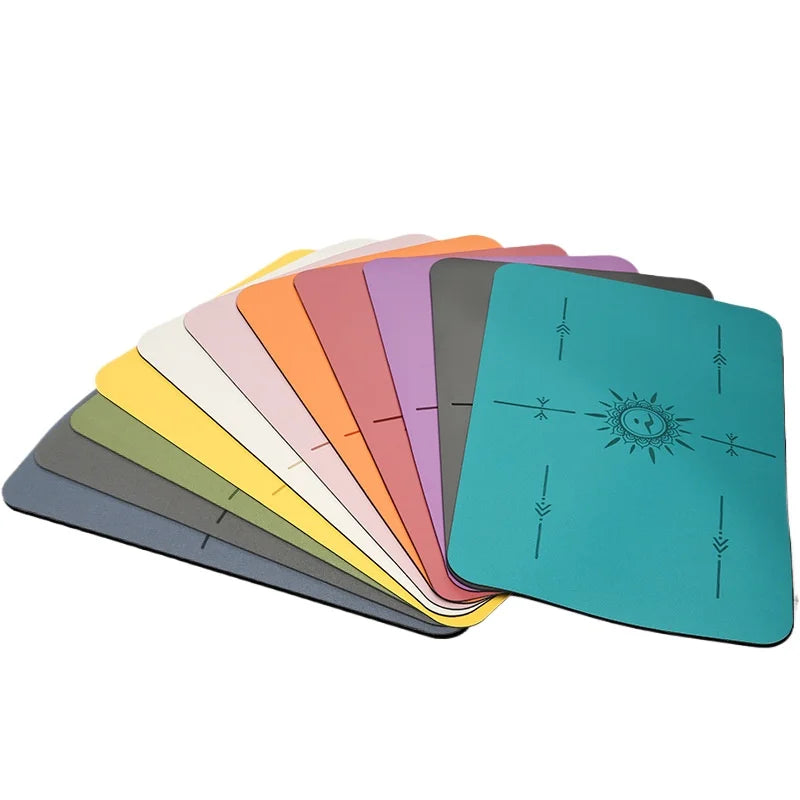 tapis yoga bleu gris motif solaire texture rugueuse moderne 5mm 60x40cm