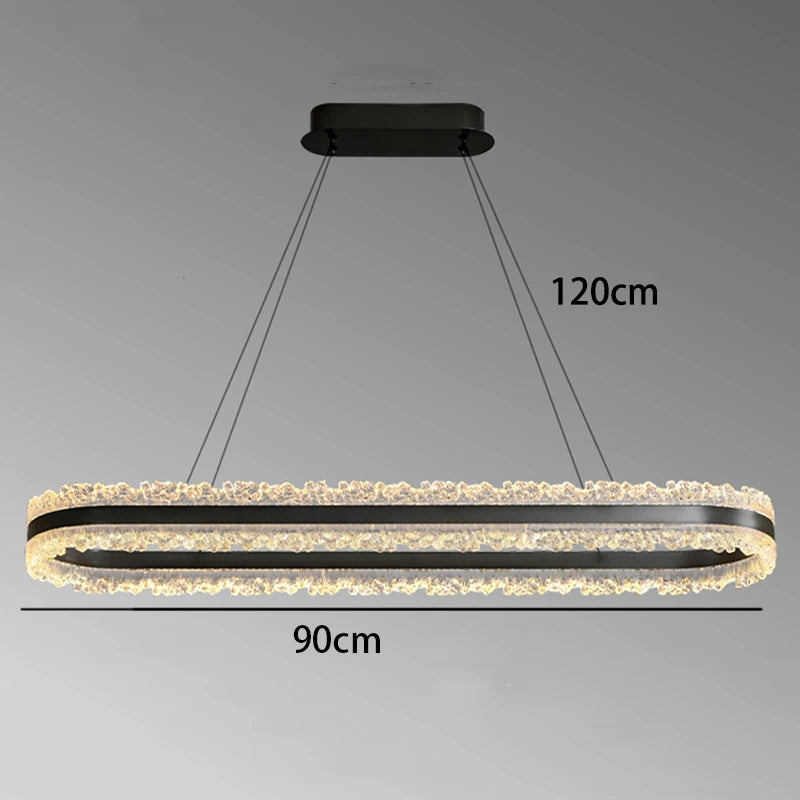 suspension lumineuse moderne cristaux dorés translucide noir pendentif chaines 110cm 40cm 60cm 80cm