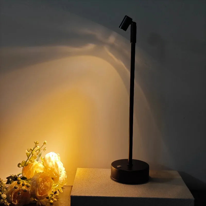 lampe table led rechargeable tactile noire moderne chambre restaurant