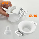 Spot lumineux led encastrable sans bord antireflet gu10 blanc moderne fixations acier inoxydable