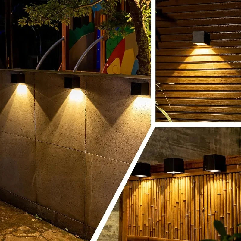 applique murale solaire moderne étanche contemporaine noir mat extérieur maison porche jardin