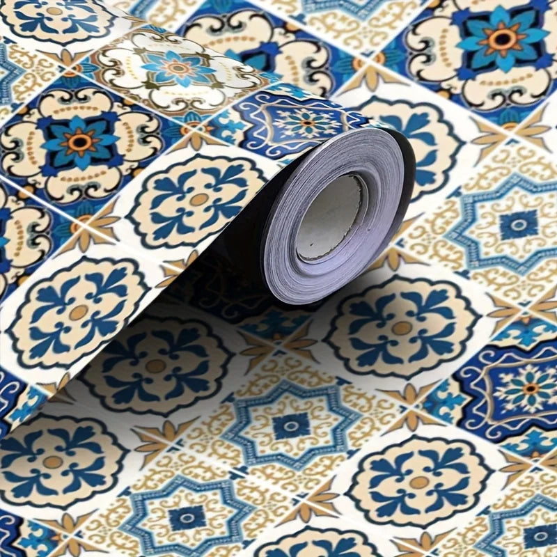 autocollants muraux géométriques motifs floraux vintage ethnique imperméables adhésifs cuisine chambre salon
