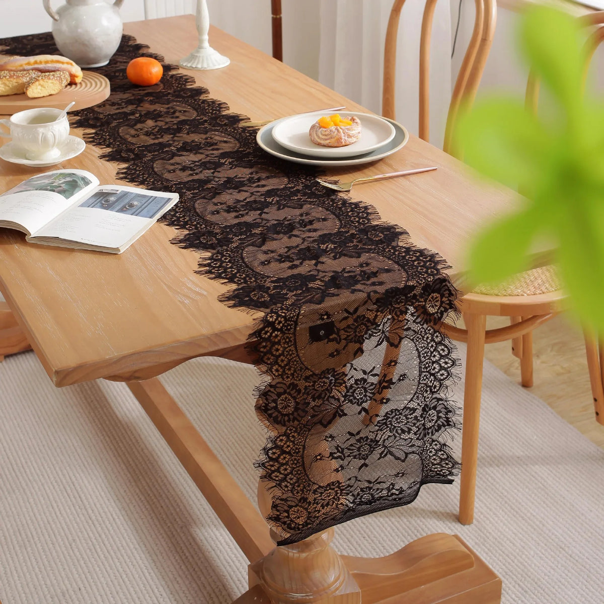 serviette table dentelle blanche motifs floraux classique noël action grâce saint valentin pâques printemps