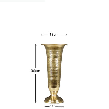 vase métal or argent texture hammered moderne décoration intérieure fleurs artificielles grande taille