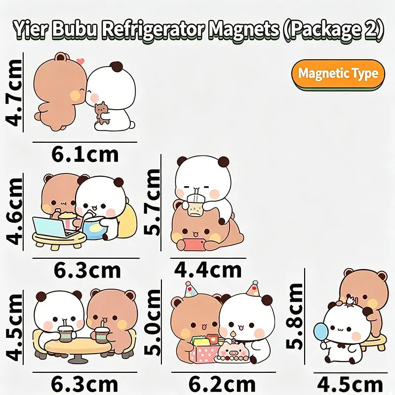 aimants réfrigérateur dessins animés pandas ours mignons créatifs autocollants porte machine laver armoire