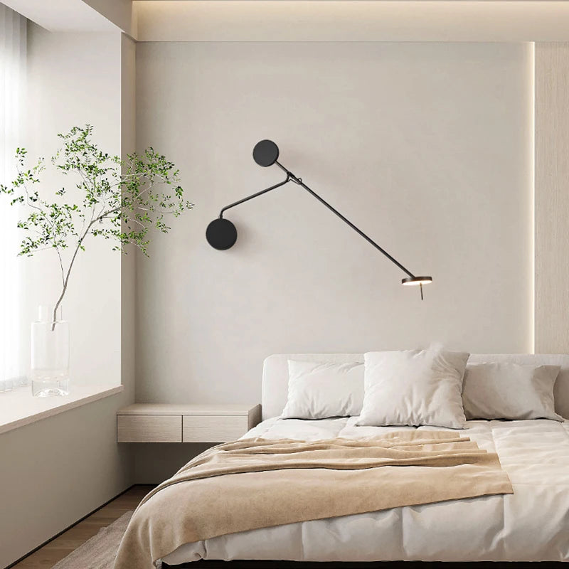 lampe suspension moderne minimaliste fixation mur noir éclairage quotidien chambre cuisine salle manger