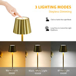lampe table dorée plissée moderne batterie led rechargeable 5v cem rohs