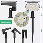 spots solaires led rechargeables ip67 moderne noirs hexagonaux autoinstallationextérieur 810h
