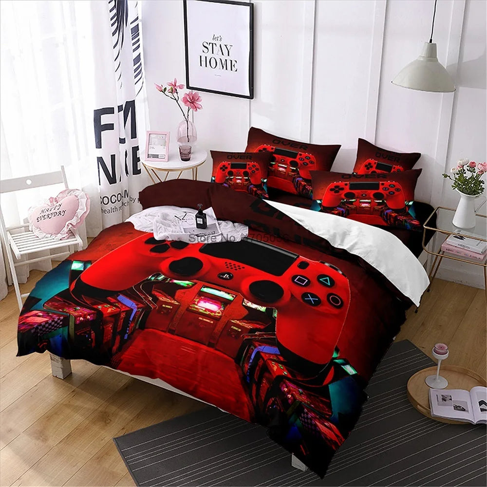 Taies d'oreiller assorties à la housse de couette gamer