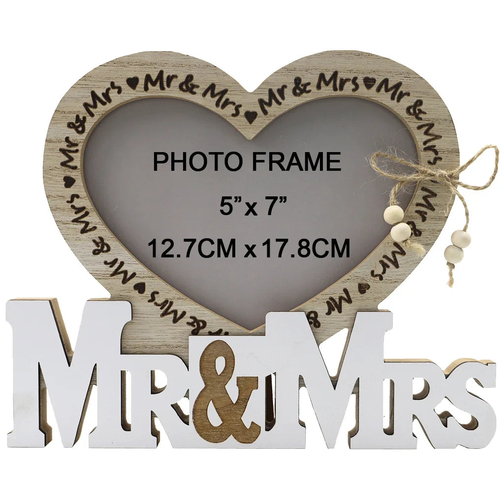 cadre photo bois coeur moderne mr mrs clips decoration valentin mariage famille erotique