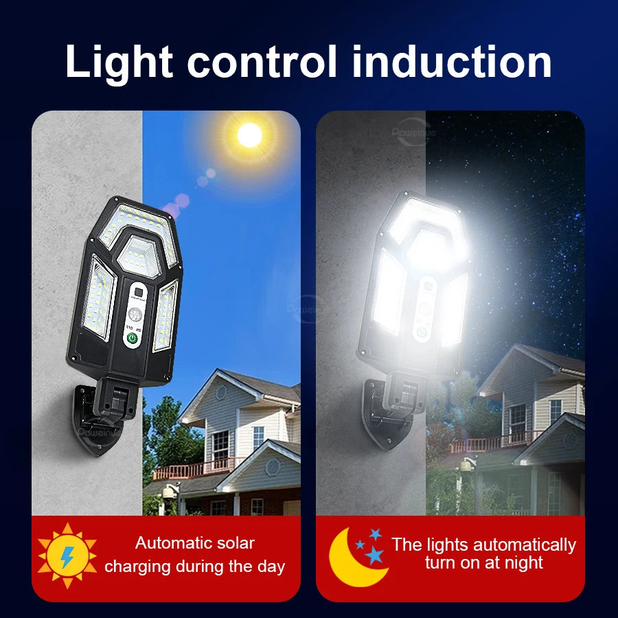 lampe solaire extérieure ip65 led moderne télécommande détecteur mouvement étanche noir