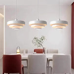 Suspension lumineuse moderne circulaire stratifiée blanc orange vert foncé scandinave chambre restaurant