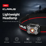lampe frontale rechargeable led modes clip ajustable étanche ipx5 noire rouge moderne robuste