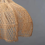 lampe suspendue tressée moderne rustique 60cm 80cm eyelets natural bois
