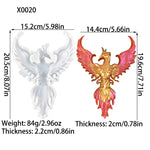 sculpture phoenix blanc or rouge relief brillant artisanal silicone