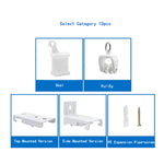 rails rideaux courbés pvc blanc flexible accessoires anneaux boucles poulies supports minimaliste