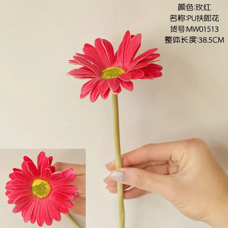 fleurs artificielles gerbera soie moderne intérieur mariage rose rouge jaune orange blanc