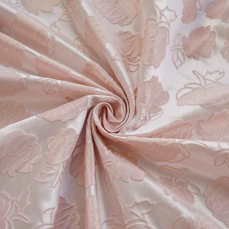 tissu polyester rose motifs floraux semi transparent décoration robe sac main floral