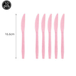 vaisselle jetable moderne rose assiettes fourchets couteaux verres serviettes anniversaire enfants fête