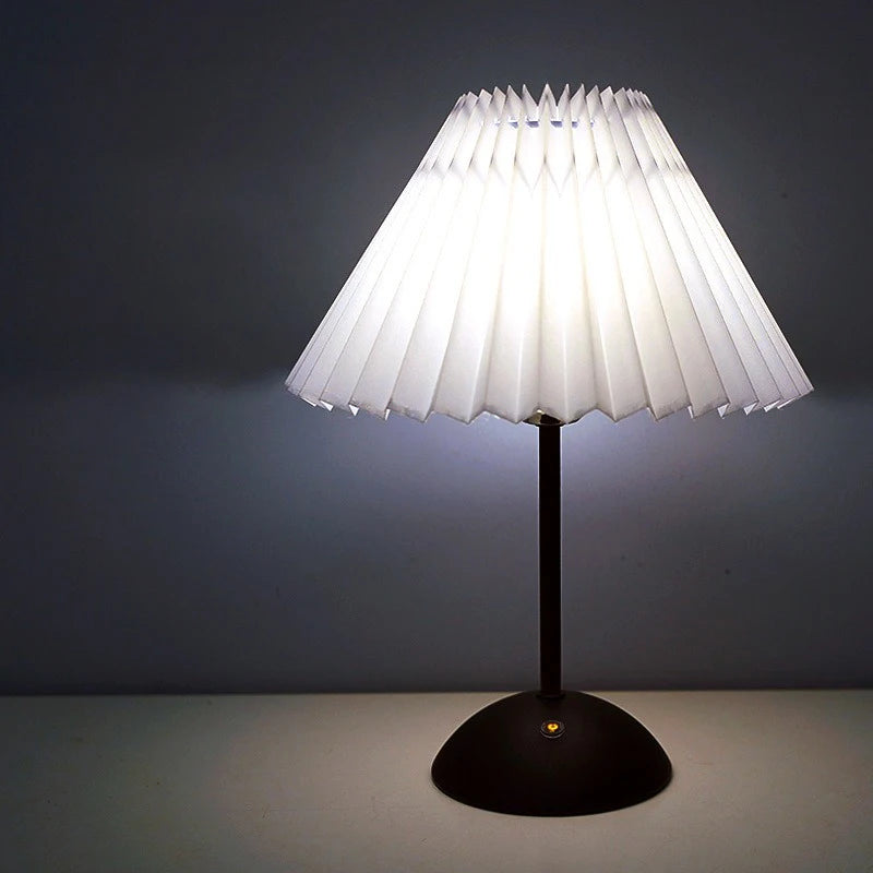 lampe semi circulaire plissée moderne blanc noir ambiance douce(toucher interrupteur)