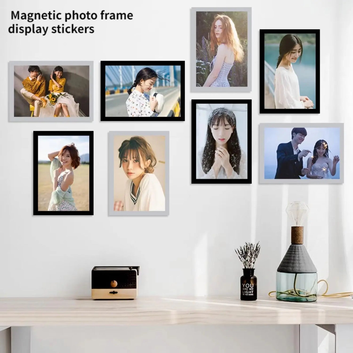 Cadre magnétique A3 bleu saphir avec affiche décorative