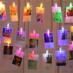 guirlande lumineuse multicolore pinces linge transparentes festives decoration mariage led photos