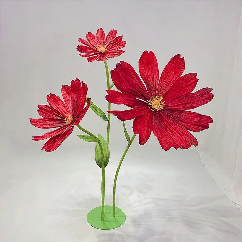 fleurs artificielles papier grandes marguerites décoration mariage anniversaire événements transparentes moderne minimaliste