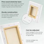 toiles d'art blanches modernes coton 10x10cm 4x4in 20x30cm 8x12in 30x50cm 12x20in