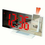 projecteur horloge miroir numérique led noir rouge blanc moderne tactileUSB