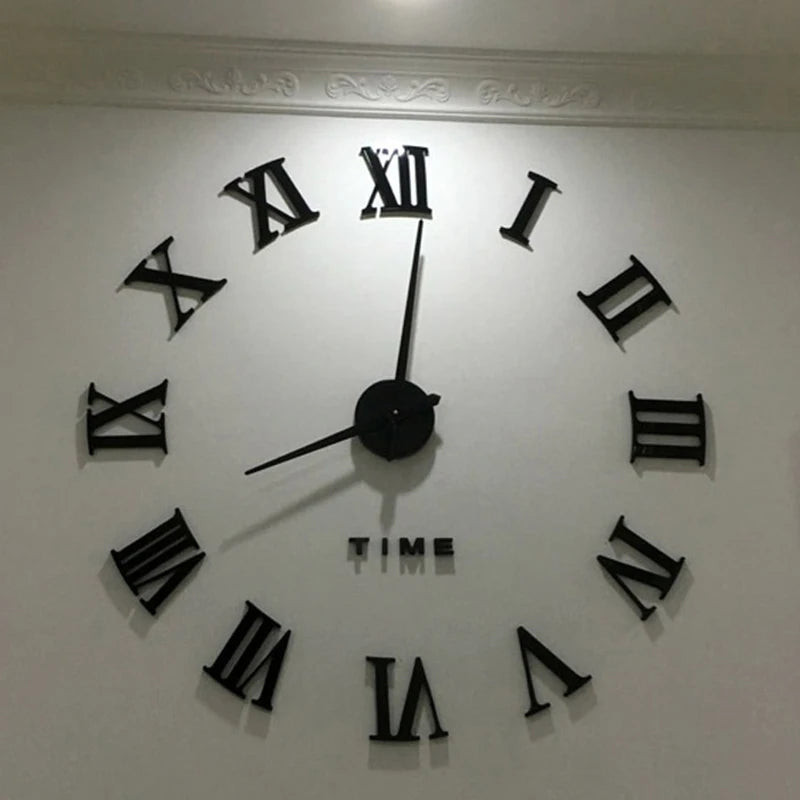 Détail du design 3D de l'horloge murale en acrylique transparent