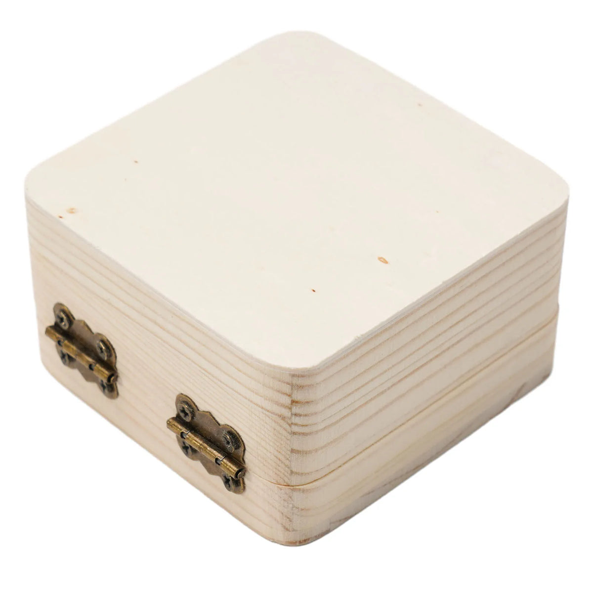 boîte rangement bois bijoux carrée naturel clair charnières métalliques respectueux environnement