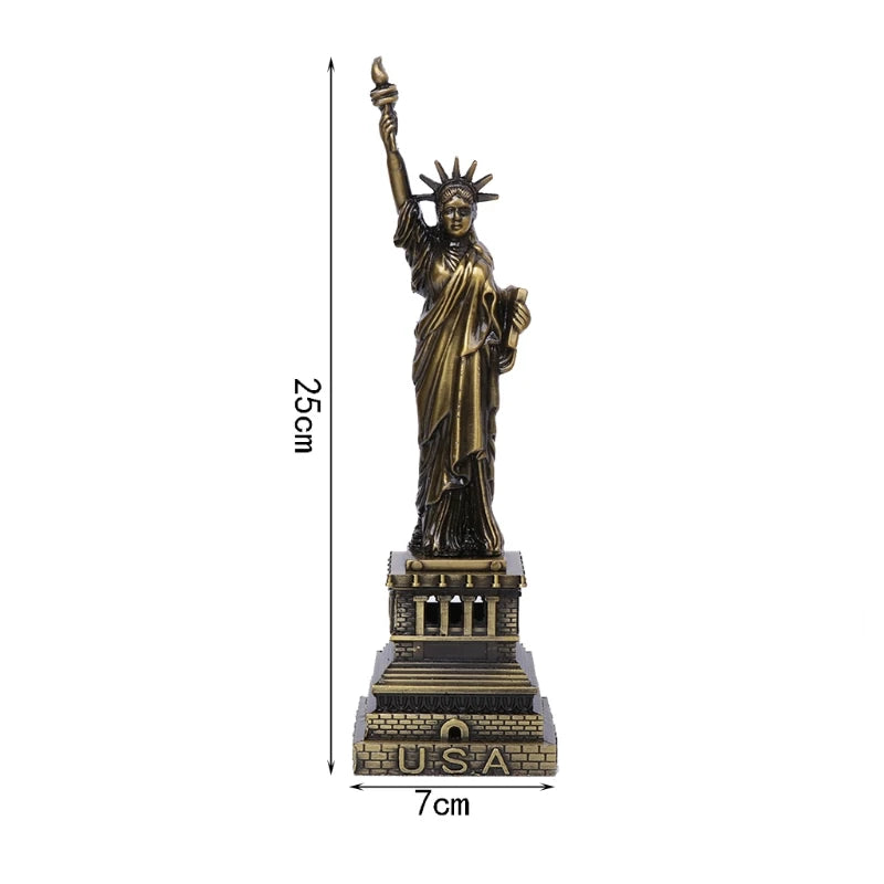 statue liberté miniature bronze doré décoration souvenir usa 30cm 25cm relief architectural