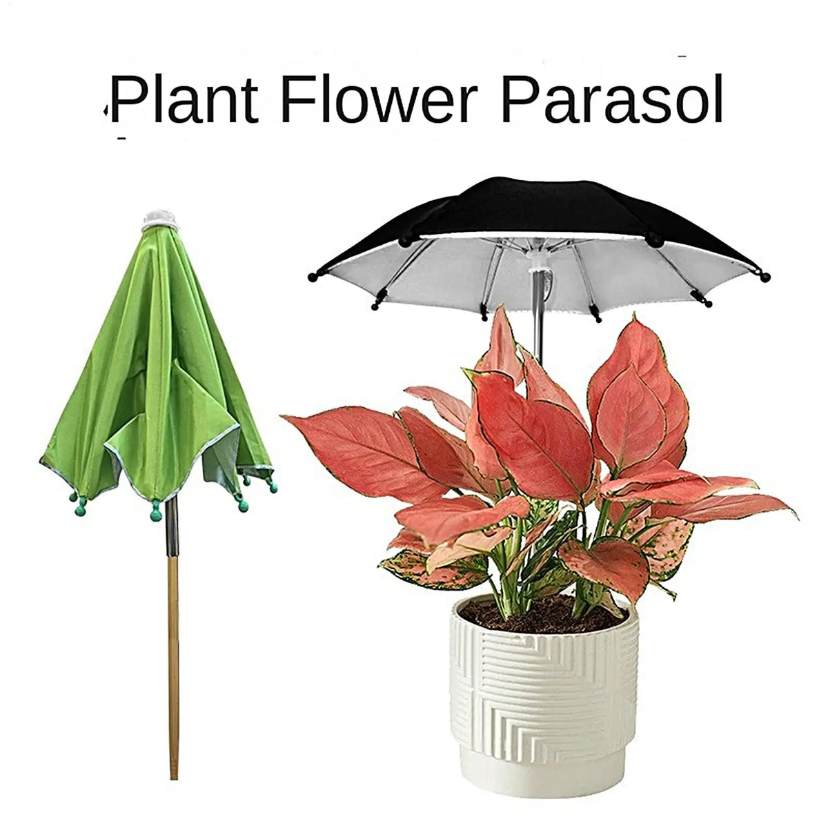 parasol plantes résistant intempéries toile protection solaire fleurs extérieures pot moderne tringle vert noir