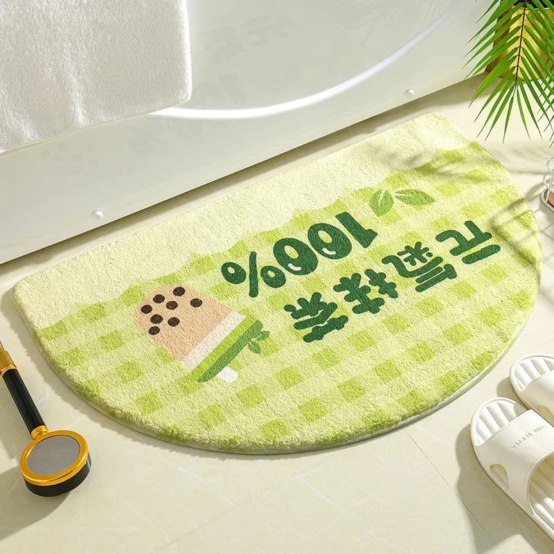 tapis bain floral pastoral absorbant doux antidérapant jaune rouge vert bleu orange blanc enfants