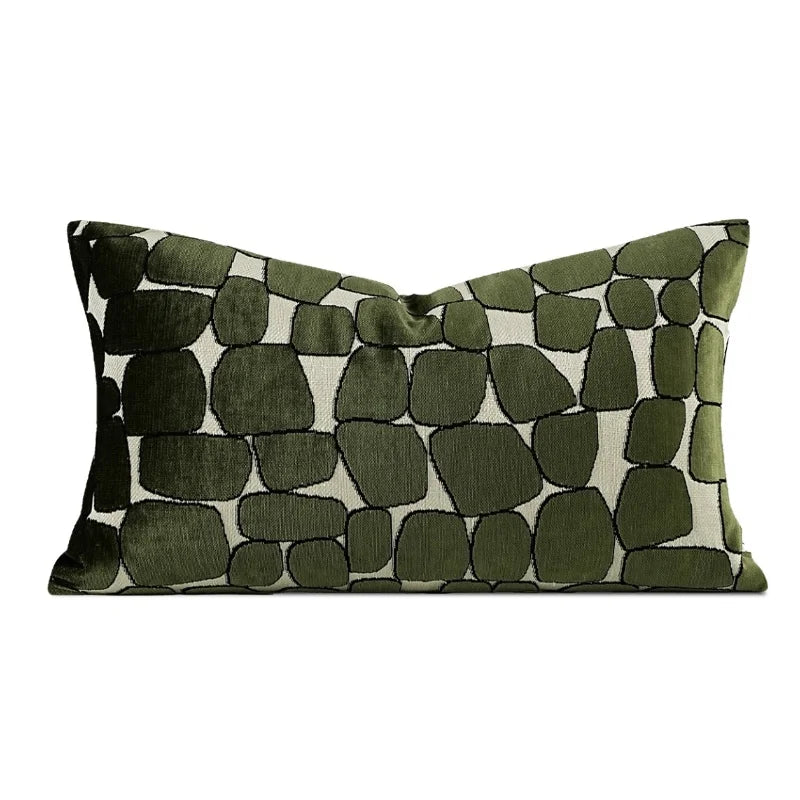 housse coussin jacquard géométrique or blanc moderne décoration canapé chaise maison carré polyester