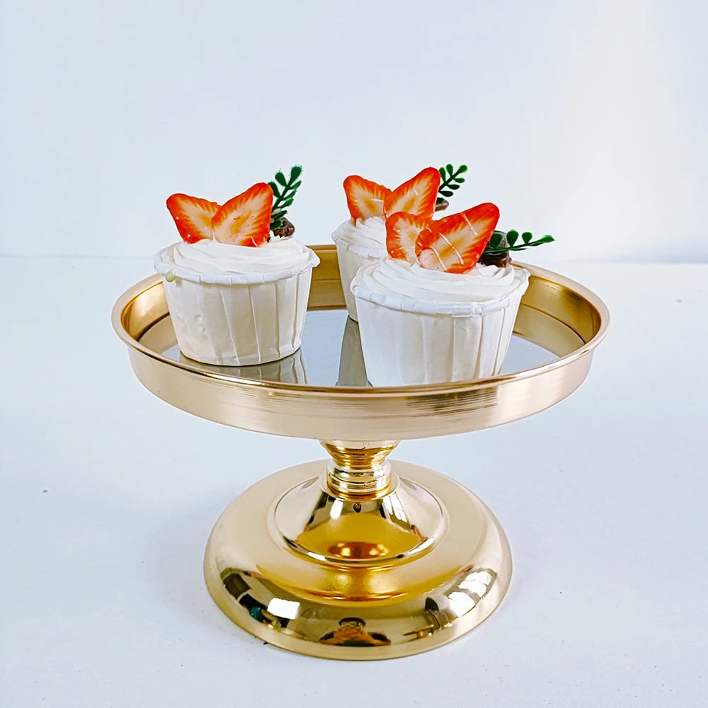 présentoir cupcakes rond métal or argent classique élégant support gâteau mariage anniversaire festif