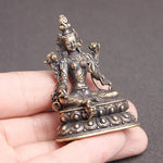 statue bouddhiste bronze doré décoration complexe base florale traditionnelle religieuse maison