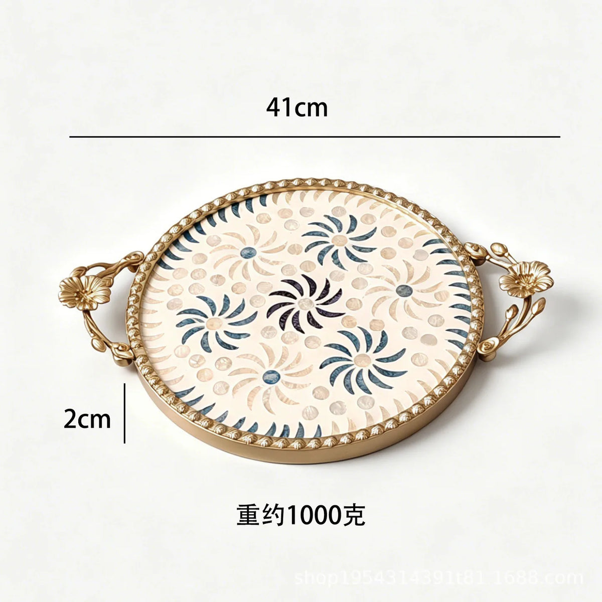 plateau rangement blanc noir mosaïque élégant poignées fleurs carreaux verres tasses decoration minimaliste