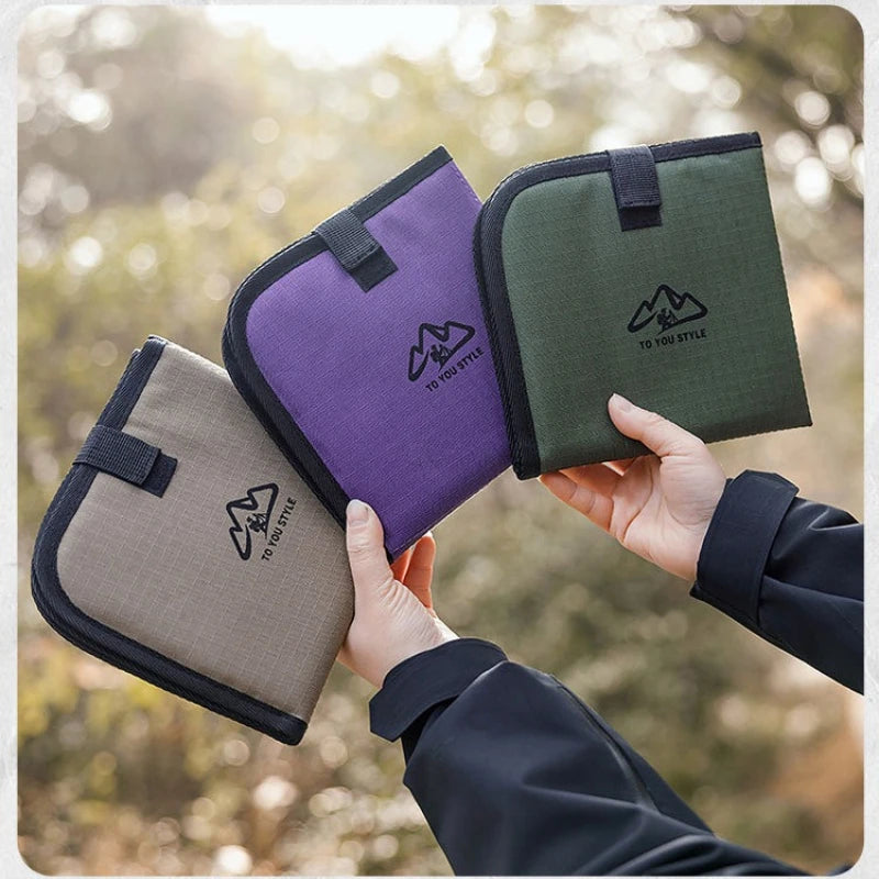 tapis siège pliable extérieur camping randonnée violet vert kaki rembourré velcro anneaux métalliques