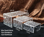 présentoir transparent moderne cupcakes stand acrylique texturé rangement étagère exposant deux pièces